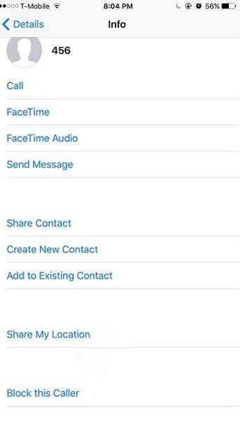 وارد کردن شماره به بلک لیست ایفون