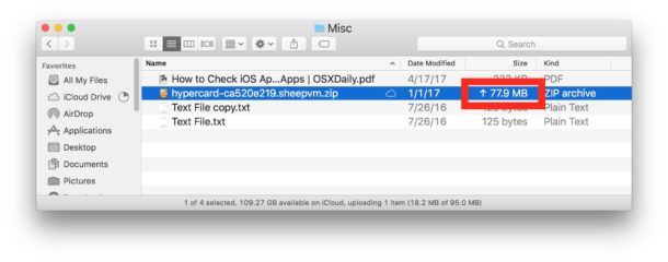 اپلود فایل ها در iCloud Drive در بخش List View