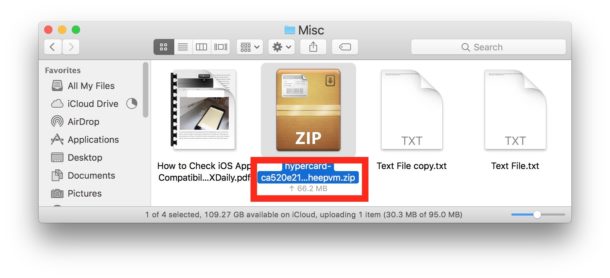 اپلود فایل های iCloud Drive در بخش Icon View در Mac Finder