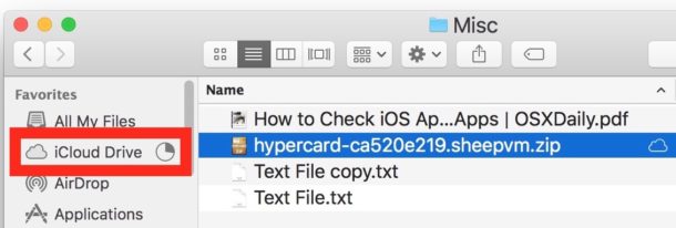 اپلود فایل ها در iCloud Drive در بخش سایدبار یا همان نوار کناری Finder