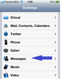 فعال کردن آی مسیج در اپل