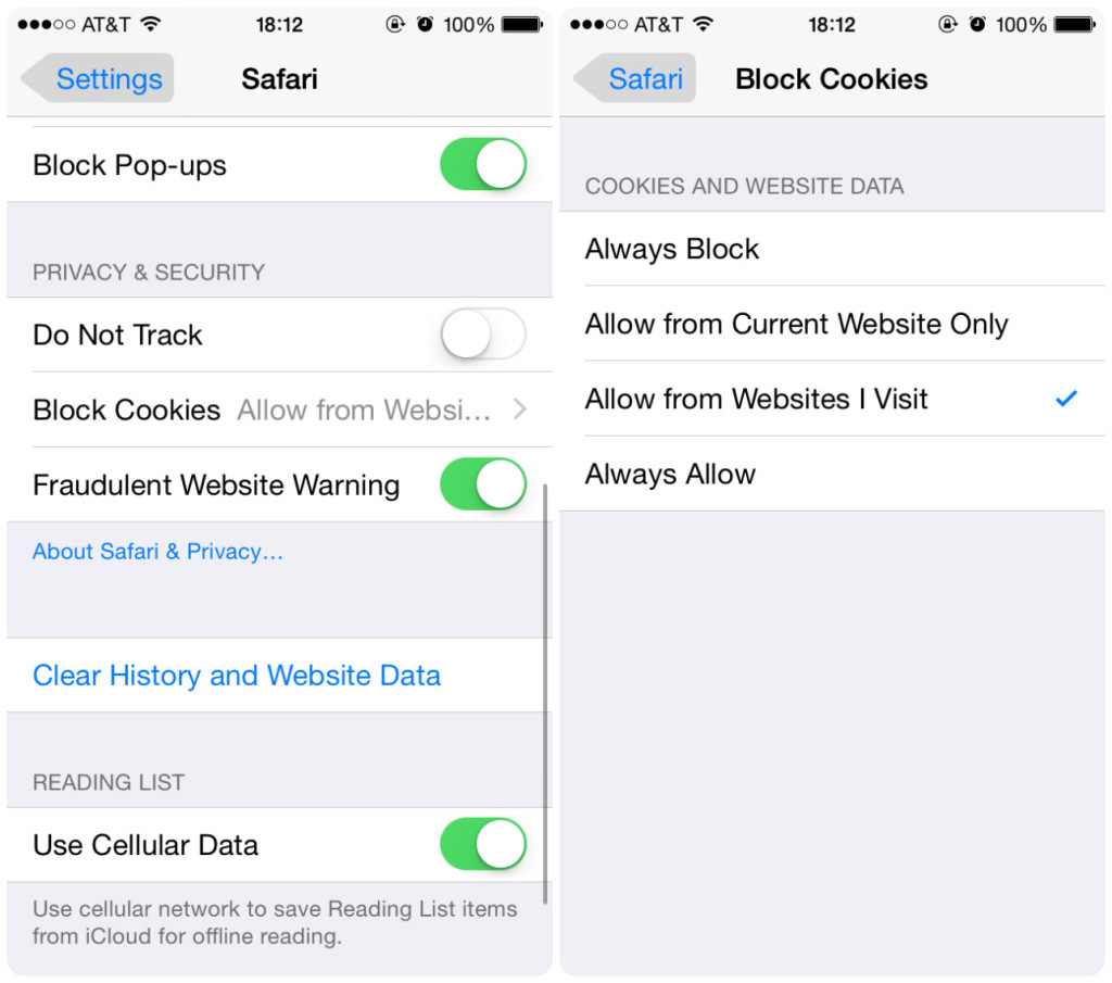 مرورگر های وب ایفون