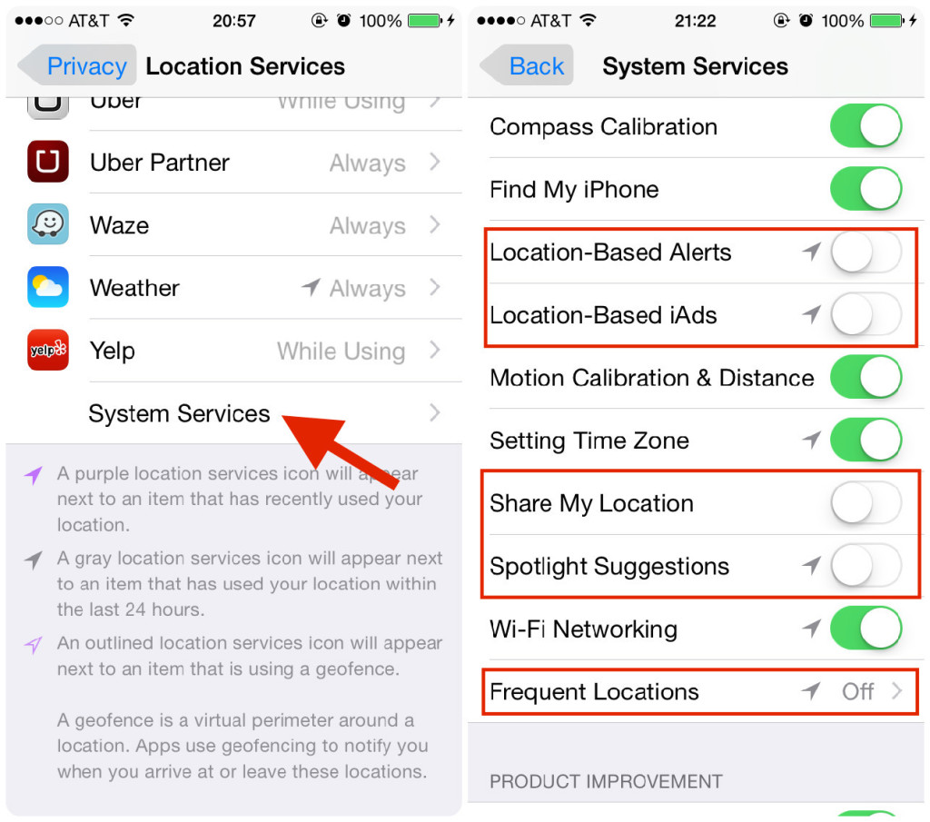 محدود کردن ردیابی ایپد و ایفون