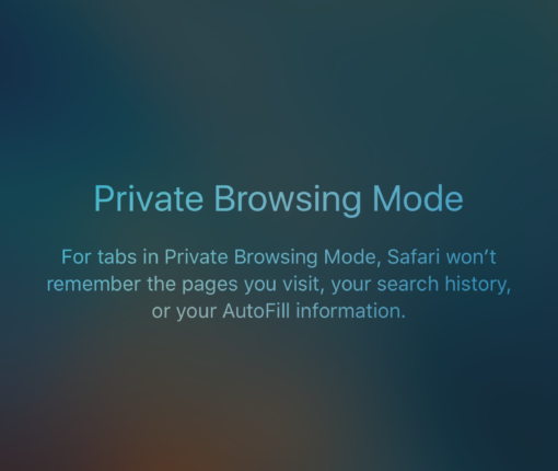 صفحه Private در مرورگر سافاری صفحه Private در مرورگر سافاری