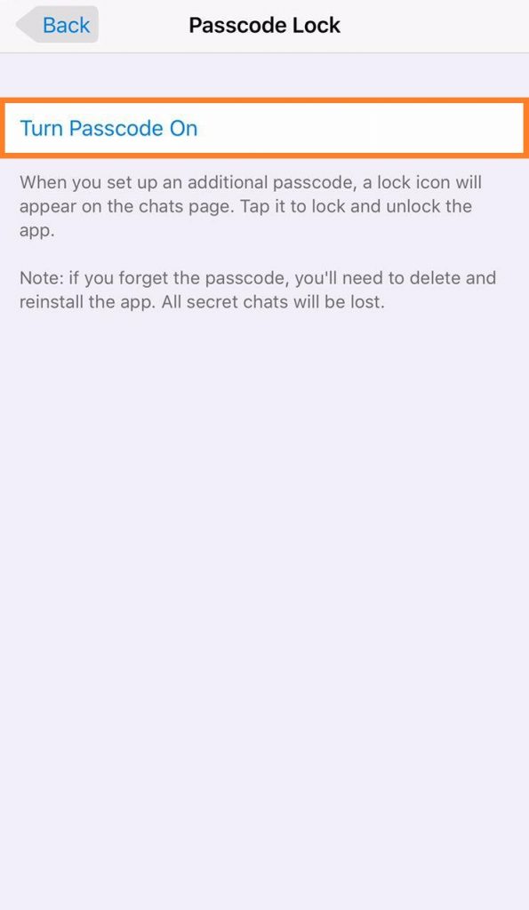 ایجاد پسورد برای وارد شدن به برنامه تلگرام ایجاد پسورد برای وارد شدن به برنامه تلگرام