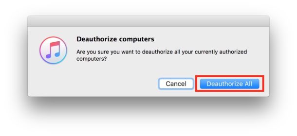Deauthorize All کردن رایانه ها در آیتونز