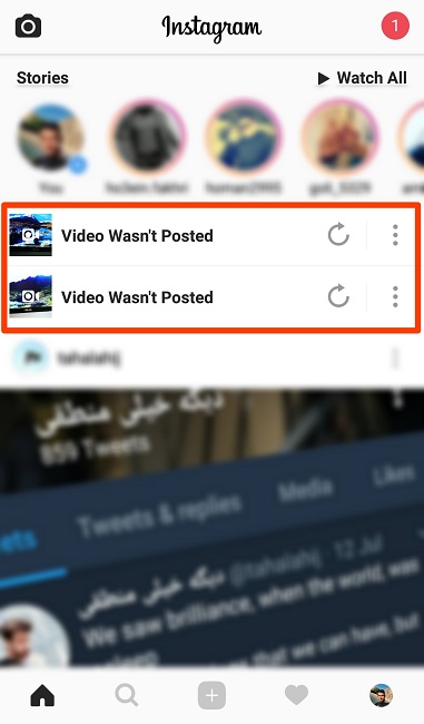 حل مشکل اپلود نشدن فیلم در اینستاگرام