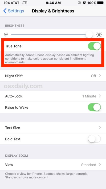 آموزش غیرفعال کردن قابلیت True Tone