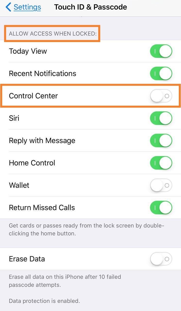 مرحله دوم آموزش غیرفعال کردن دسترسی لاک اسکرین