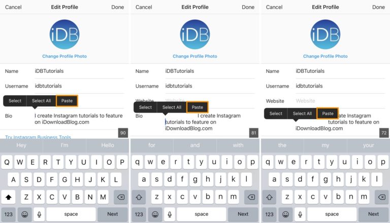 گذاشتن Bio در اینستا
